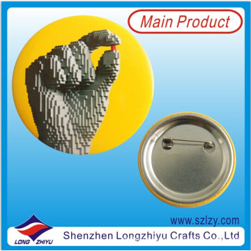 Promotional Printing Button Tin Badge with safety Pin